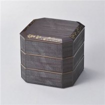 溜塗 さくら 6.0焼杉三段重 K20507934