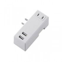 （まとめ）エレコム モバイルUSBタップ（横向き） MOT-U04-2122WH【×2セット】