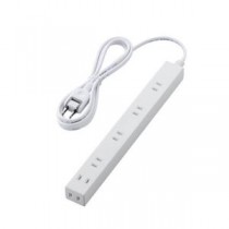 （まとめ）エレコム 広々タップ／雷ガード／6個口／2.0m／ホワイト T-NSLK-2620WH【×2セット】