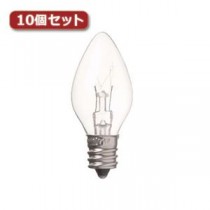（まとめ）YAZAWA ローソク球 C7 E12 7W クリア10個セット C71207CX10【×3セット】