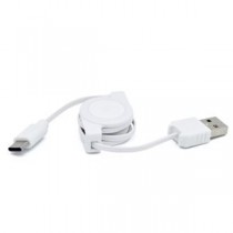 （まとめ）日本トラストテクノロジー 2.0A急速充電対応TYPE-C充電リールケーブル （ホワイト） JSC-007WH【×5セット】