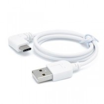 （まとめ）日本トラストテクノロジー 3.0A急速充電／通信対応 直角L型TypeCケーブル （ホワイト） JSC-009WH【×5セット】