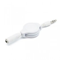 （まとめ）日本トラストテクノロジー 3極ステレオミニ延長リールケーブル （ホワイト） JSC-029WH【×5セット】