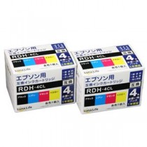 ワールドビジネスサプライ Luna Life エプソン用 RDH-4CL 互換インクカートリッジ 4本セット×2個パック