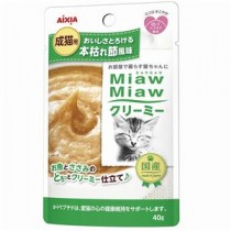 〔まとめ〕 キャットフード ペットフード MiawMiaw クリーミー 本枯れ節風味 40g 48セット 日本製 猫用品 ペット用品【代引不可】