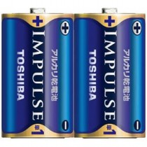 (まとめ）東芝 インパルス アルカリ乾電池 単1 2個パック【×10セット】