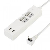 5個セット YAZAWA 個別スイッチ付2AC2USB3.4A2m ホワイト Y02KS422WH2UX5
