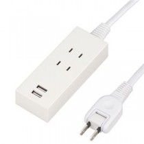 5個セット YAZAWA 2AC2USB2.1A2.5m ホワイト Y024025WH2UX5
