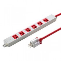 サンワサプライ 医用接地プラグ付き電源タップ レッド TAP-HPM6-5R