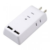 5個セット YAZAWA 雷ガード付トリプルタップ3AC+2USB2.4Aホワイト H6TK5002UWHX5
