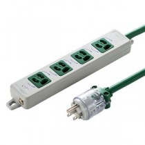 サンワサプライ 医用接地プラグ付き電源タップ グリーン TAP-HPM4-5G