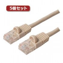 5個セット ミヨシ カテ5eストレ-トLANケーブル 20m アイボリ- TWN-520IVX5