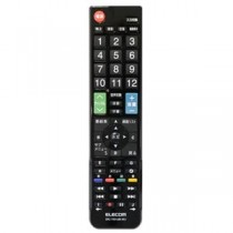 （まとめ）エレコム かんたんTVリモコン/12メーカー対応/ブラック ERC-TV01LBK-MU【×2セット】