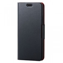 （まとめ）エレコム iPhone XS/ソフトレザーカバー/薄型/磁石付/ブラック PM-A18BPLFUBK【×2セット】