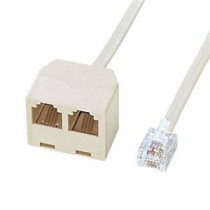 （まとめ）サンワサプライ 電話延長分配ケーブル TEL-Y9-2K2【×5セット】