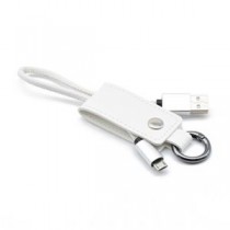 （まとめ）日本トラストテクノロジー キーケース型microUSBケーブル （ホワイト） KCMU-WH【×5セット】
