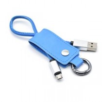 （まとめ）日本トラストテクノロジー キーケース型microUSBケーブル （ブルー） KCMU-BL【×5セット】