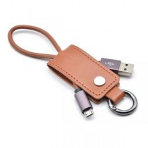 （まとめ）日本トラストテクノロジー キーケース型microUSBケーブル （ブラウン） KCMU-BR【×5セット】