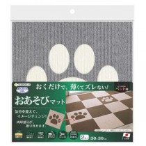 （まとめ）おくだけ吸着おあそびマット肉球2枚入 グレー＆アイボリー 【×3セット】【ペット用品】【代引不可】