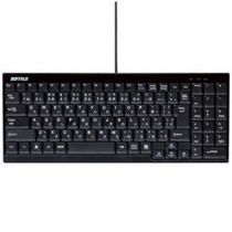(まとめ) バッファロー USB接続有線スリムキーボード ブラック BSKBU14BK 1台 【×5セット】