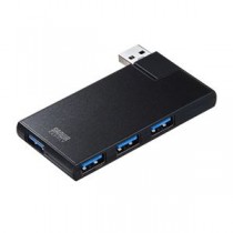 (まとめ) サンワサプライ USB3.04ポートハブ ブラック USB-3HSC1BK 1個 【×5セット】