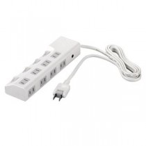 (まとめ) バッファロー 2ピン式電源タップ8個口タイプ 雷サージ防止/個別スイッチ4個付 ホワイト 3m BSTAPSD2830WH 1個 【×5セット】