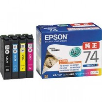 (まとめ) エプソン EPSON インクカートリッジ 4色パック IC4CL74 1箱（4個：各色1個）  【×5セット】