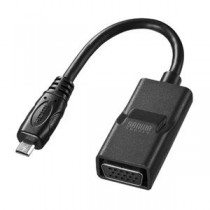 (まとめ) サンワサプライマイクロHDMI-VGA変換アダプタ HDMI Dオス-VGAメス ブラック AD-HD18VGA 1個 【×5セット】