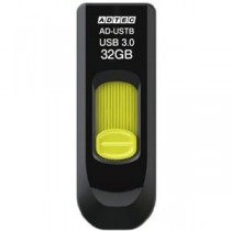 (まとめ) アドテック USB3.0スライド式フラッシュメモリ 32GB ブラック&イエロー AD-USTB32G-U3R 1個 【×5セット】