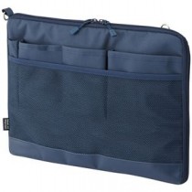 (まとめ) リヒトラブ SMART FITACTACT バッグインバッグ (ヨコ型) A4 ネイビー A-7681-11 1個 【×10セット】