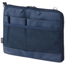 (まとめ) リヒトラブ SMART FITACTACT バッグインバッグ (ヨコ型) A5 ネイビー A-7680-11 1個 【×10セット】