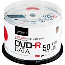 (まとめ) ハイディスク データ用DVD-R4.7GB 1-16倍速 ホワイトワイドプリンタブル スピンドルケース TYDR47JNP50SP1パック(50枚)  【×10セット】