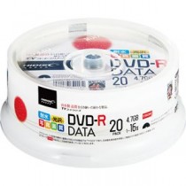 (まとめ) ハイディスク データ用DVD-R4.7GB 16倍速 ホワイトワイドプリンタブル スピンドルケース TYDR47JNPW20SP1パック(20枚)  【×10セット】