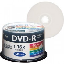 (まとめ) ハイディスク データ用DVD-R4.7GB 1-16倍速 ホワイトワイドプリンタブル スピンドルケース HDDR47JNP501パック(50枚)  【×10セット】