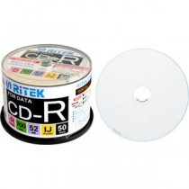 (まとめ) RITEK データ用CD-R 700MB1-52倍速 ホワイトワイドプリンタブル スピンドルケース CD-R700EXWP.50RT C1パック(50枚)  【×10セット】