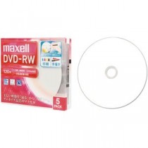 (まとめ) マクセル 録画用DVD-RW 120分1-2倍速 ホワイトワイドプリンタブル 5mmスリムケース DW120WPA.5S 1パック(5枚)  【×10セット】