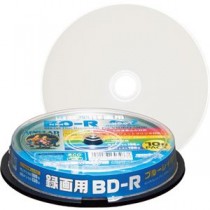 (まとめ) ハイディスク 録画用BD-R 130分1-6倍速 ホワイトワイドプリンタブル スピンドルケース HDBDR130RP10 1パック(10枚)  【×10セット】