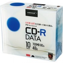 (まとめ) ハイディスク データ用CD-R700MB 48倍速 ホワイトワイドプリンタブル 5mmスリムケース TYCR80YP10SC1パック(10枚)  【×10セット】