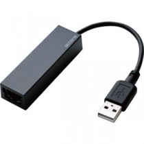 (まとめ) エレコム 有線LANアダプターUSB2.0(Type-A) ブラック EDC-FUA2-B 1個 【×10セット】
