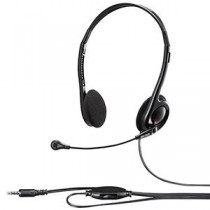 (まとめ) バッファロー両耳ヘッドバンド式ヘッドセット 4極 ブラック BSHSHCS100BK 1個 【×10セット】