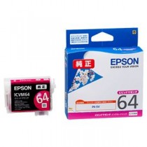 (まとめ) エプソン EPSON インクカートリッジ ビビッドマゼンタ ICVM64 1個  【×10セット】