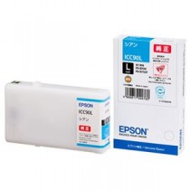 (まとめ) エプソン EPSON インクカートリッジ シアン Lサイズ ICC90L 1個  【×10セット】