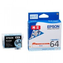 (まとめ) エプソン EPSON インクカートリッジ ライトシアン ICLC64 1個  【×10セット】