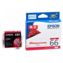 (まとめ) エプソン EPSON インクカートリッジ レッド ICR66 1個  【×10セット】