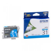 (まとめ) エプソン EPSON インクカートリッジ シアン ICC31 1個  【×10セット】