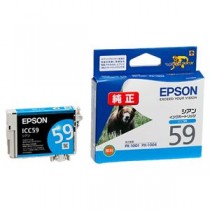 (まとめ) エプソン EPSON インクカートリッジ シアン ICC59 1個  【×10セット】