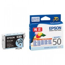 (まとめ) エプソン EPSON インクカートリッジ ライトシアン ICLC50 1個  【×10セット】