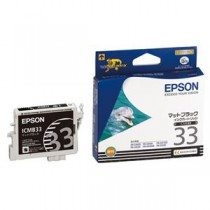 (まとめ) エプソン EPSON インクカートリッジ マットブラック ICMB33 1個  【×10セット】