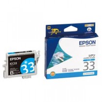 (まとめ) エプソン EPSON インクカートリッジ シアン ICC33 1個  【×10セット】