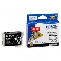 (まとめ) エプソン EPSON インクカートリッジ フォトブラック ICBK53 1個  【×10セット】